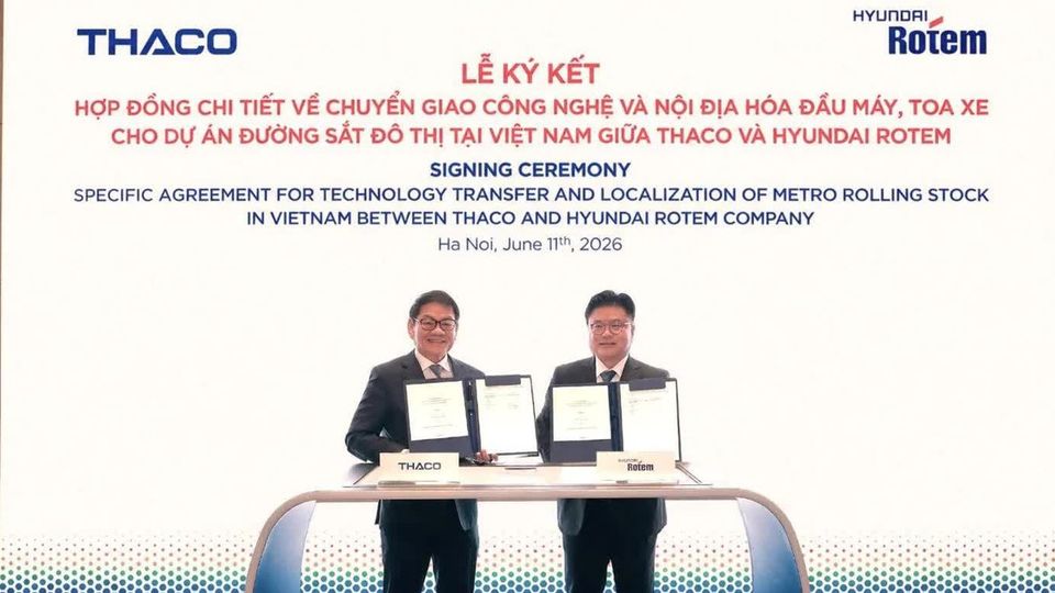 THACO và Hyundai Rotem đẩy mạnh hợp tác sản xuất đầu máy toa xe metro tại Việt Nam
