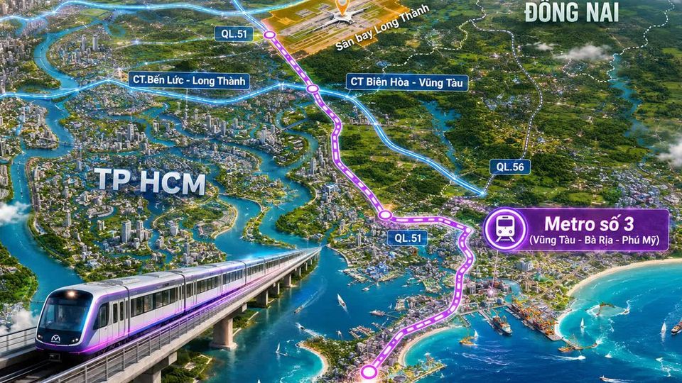 TP. HCM muốn kéo dài tuyến metro số 3 đến siêu sân bay lớn nhất cả nước